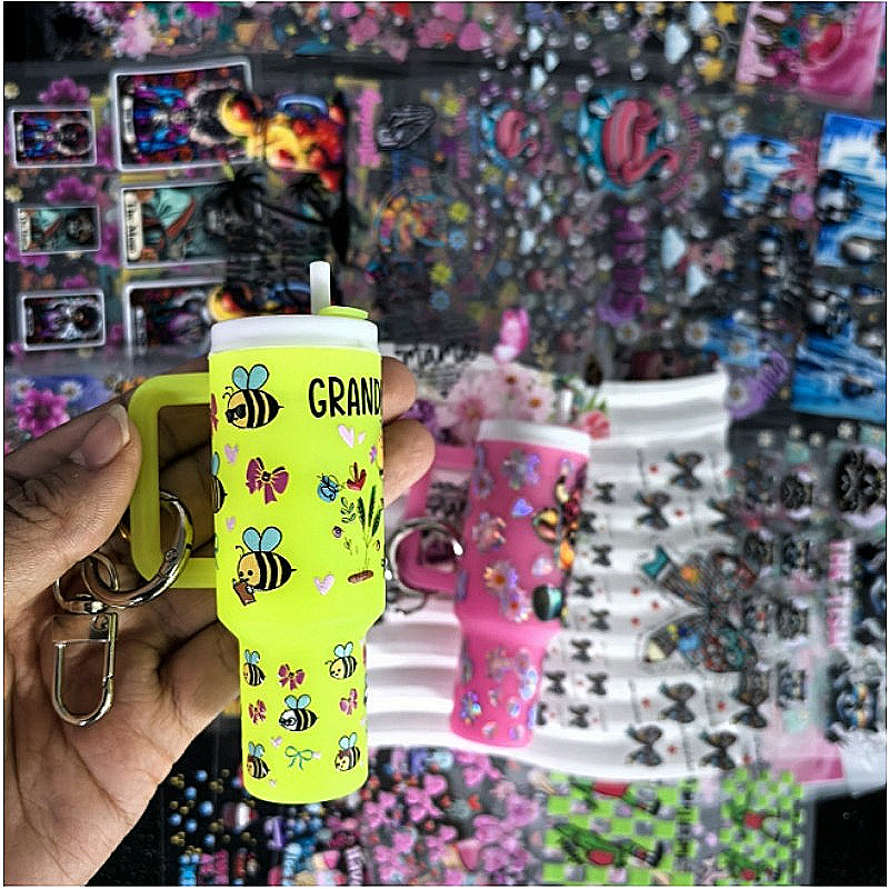Wholesale Random 20pcs 50pcs 100pcs Cartoon Pattern Mini Travel  Cup Sticker